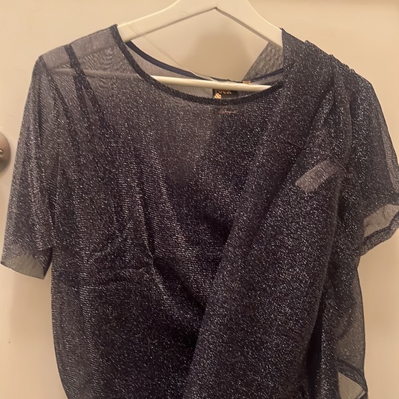 NWT| Reitmans | Blue Sparkle| Sequence Two Piece Sleeveless Shift Cocktail Dress - Picture 6 of 8